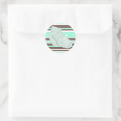 Autocollant de Baby Shower Vert Menthe Marron (Sac)