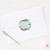Autocollant de Baby Shower Vert Menthe Marron (Enveloppe)