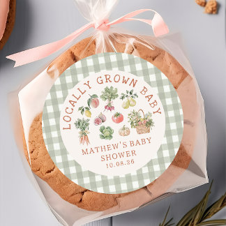 Autocollant de Baby Shower Vert Sauge Cultivé Loca
