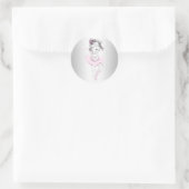 Autocollant de Baby shower vintage rose Ballerina (Sac)