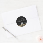 Autocollant de Bachelorette Gold & Black Damask (Enveloppe)