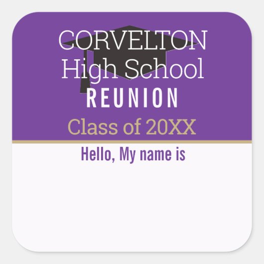 Autocollant de badge de réunion de classe mat pers (Devant)