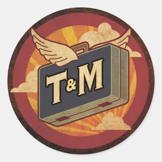 Autocollant de bagage sombre de destination vintag (Devant)