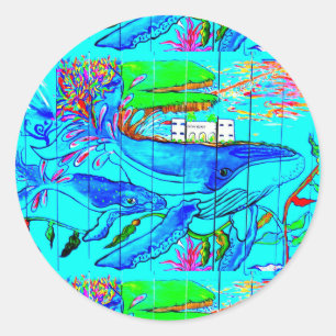 autocollant de baleines de bosse