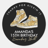 Autocollant de balle de baskets doré (Devant)