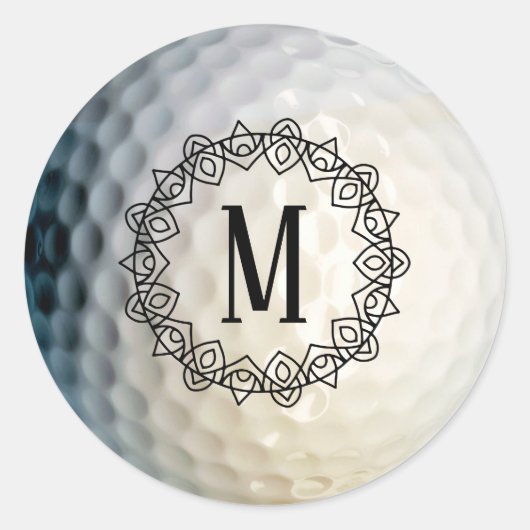 Autocollant de balle de golf monogramme personnali (Devant)