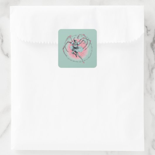 Autocollant de ballerine squelette effrayant (Sac)