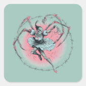 Autocollant de ballerine squelette effrayant (Devant)