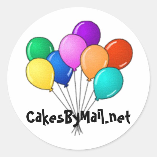 autocollant de ballon cakesbymail.net (Devant)