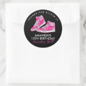 Autocollant de ballon de baskets rose (Sac)