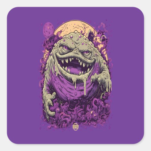 Autocollant de bande dessinée sombre de monstre à (Devant)