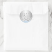 Autocollant de baptême Blue Lace & Cross (Sac)