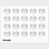 Autocollant de baptême croix papillon argent rose (Feuille)