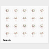 Autocollant de baptême de fleur rose moderne (Feuille)