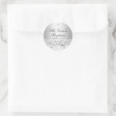 Autocollant de baptême dentelle blanche et croix (Sac)