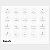 Autocollant de baptême floral doux (Feuille)