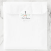Autocollant de baptême floral doux (Sac)