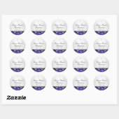 Autocollant de baptême Rose Bleue & Croix (Feuille)