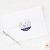 Autocollant de baptême Rose Bleue & Croix (Enveloppe)