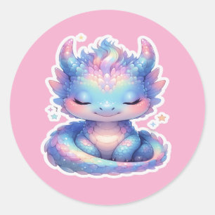 Autocollant de bébé dragon pastel mignon