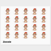 Autocollant de bébé elfe adorable / Noël de dessin (Feuille)
