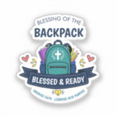 Autocollant de bénédiction de sac à dos «Blessed & (Recto)