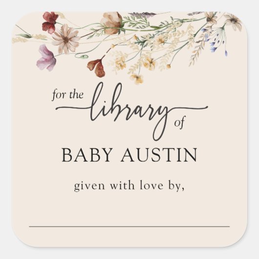 Autocollant de bibliothèque Boho (Devant)