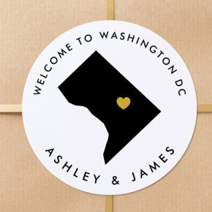 Autocollant de bienvenue pour mariage à Washington