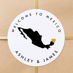Autocollant de bienvenue pour mariage au Mexique p