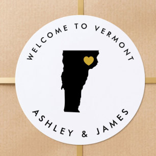 Autocollant de bienvenue pour mariage au Vermont,