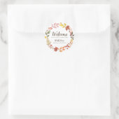 Autocollant de bienvenue pour mariage aux feuilles (Sac)