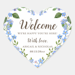 Autocollant de bienvenue pour mariage aux fleurs s