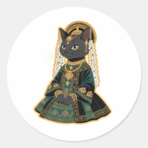 Autocollant de bijoux de temple de mariage de chat