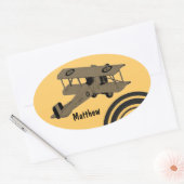 autocollant de biplane vintage (Enveloppe)
