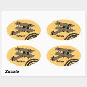 autocollant de biplane vintage (Feuille)