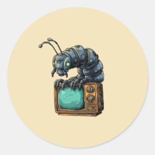Autocollant de bogue de science-fiction Retro TV