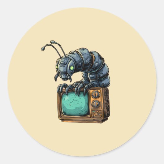 Autocollant de bogue de science-fiction Retro TV (Devant)