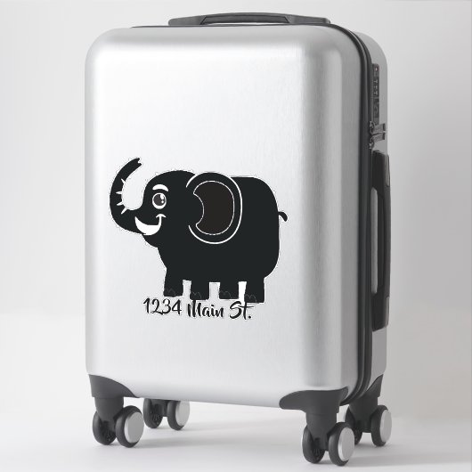 Autocollant de boîte aux lettres Elephant (Sur valise)