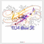 Autocollant de boîte aux lettres splatter de musiq (Feuille)