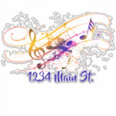 Autocollant de boîte aux lettres splatter de musiq (Devant)