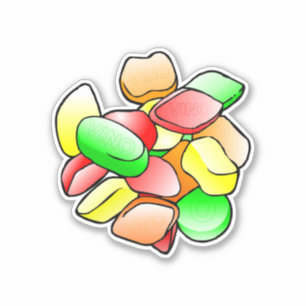 Autocollant de bonbons anglais colorés au vin
