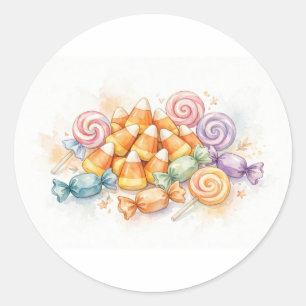 Autocollant de bonbons Halloween aquarelle