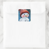 Autocollant de bonhomme de neige adorable avec un  (Sac)