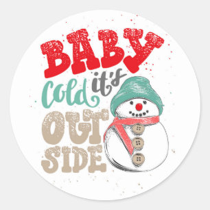 Autocollant de bonhomme de neige d'hiver de Noël