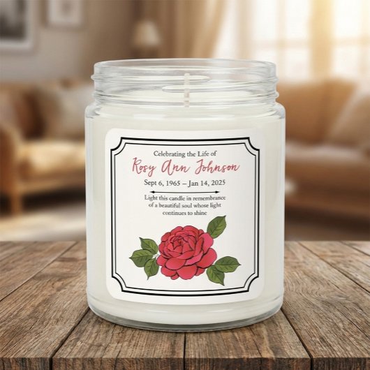 Autocollant de bougie de souvenir de pivoine perso