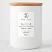 Autocollant de bougie minimal blanc étiquette (Devant)