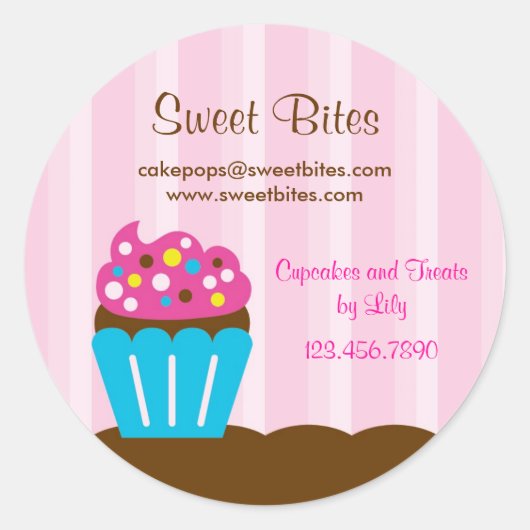 Autocollant de boulangerie Cupcake (Devant)