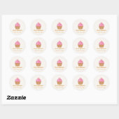 Autocollant de boulangerie Cupcake rose fait main (Feuille)
