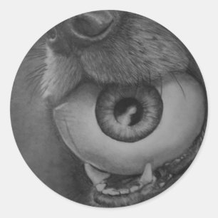 Autocollant de boule de chien et d'oeil