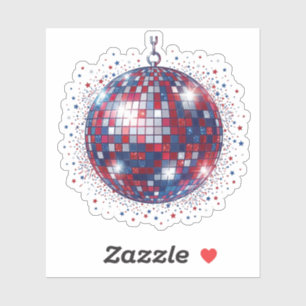 Autocollant de boule disco patriotique pour fête d